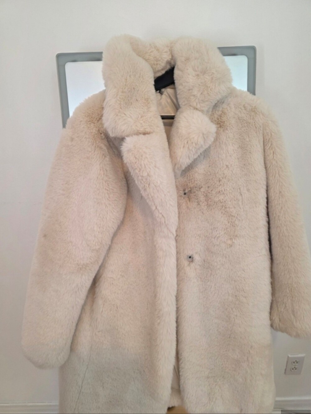 Noize Ivory Plush Teddy Coat
